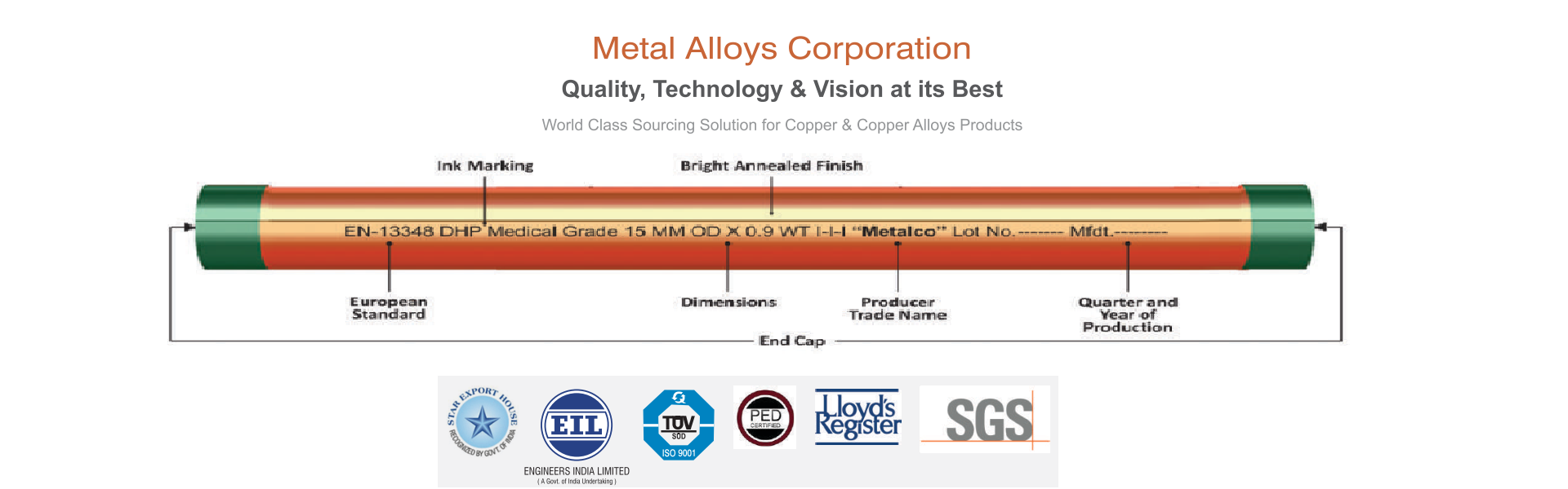 Medical Copper Pipe, Medical Grade Copper Pipe, Medical Grade Marking Copper Pipe, Manufacturer, Supplier, Dealer, Stockist, Direct Factory Supply, Price, India